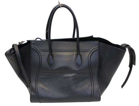 celine black satchel|celine leather handbags.